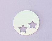 #40 - LARGE ROUND WITH TWO STAR CUTOUTS - ALUMINUM STAMPING BLANKS - 14G -