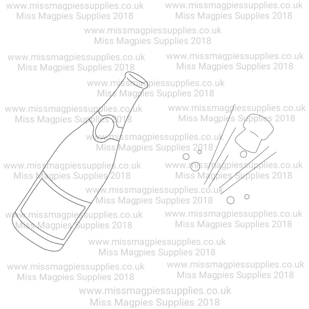 MMS DESIGN STAMP - CHAMPAGNE AND CORK (2 PIECE SET) - 11MM AND 4.85MM