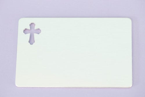#145 - ALUMINUM WALLET INSERT WITH CROSS CUT OUT - ALUMINUM STAMPING BLANK