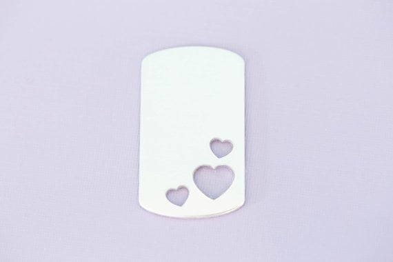 #156 - ALUMINUM LARGE TRIPLE HEART DOGTAG - ALUMINUM STAMPING BLANKS - 14G