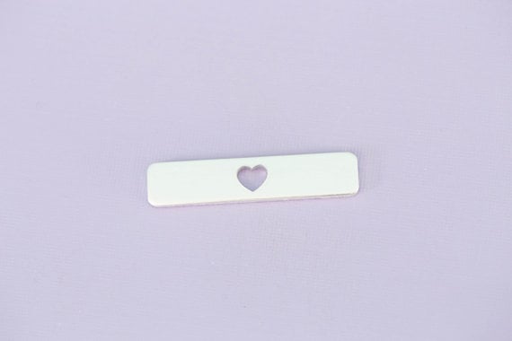 #148 - ALUMINUM LONG ROUNDED SMALL RECTANGLE WITH HEART CUT OUT - ALUMINUM
