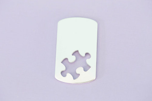 #150 - ALUMINUM LARGE PUZZLE PIECE DOGTAG - ALUMINUM STAMPING BLANKS - 14G