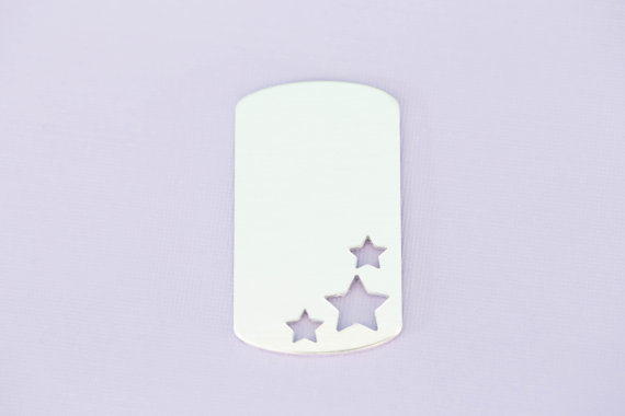 #155 - ALUMINUM LARGE TRIPLE STAR DOGTAG - ALUMINUM STAMPING BLANKS - 14G -