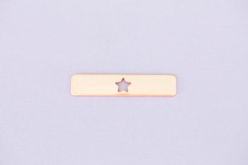 #175 - RECTANGLE WITH STAR CUTOUT - COPPER METAL STAMPING BLANKS - 16G - PA