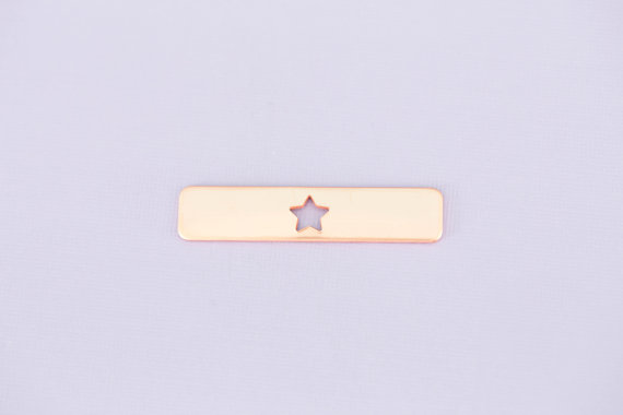 #175 - RECTANGLE WITH STAR CUTOUT - COPPER METAL STAMPING BLANKS - 16G - PA