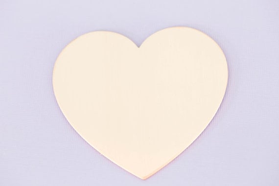 #174 - LARGE HEART ORNAMENT - COPPER METAL STAMPING BLANKS - 16G - PACK OF