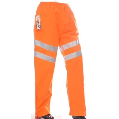 HYM016 Hymac Hi Vis Trousers Polyester PU Coated (Orange)