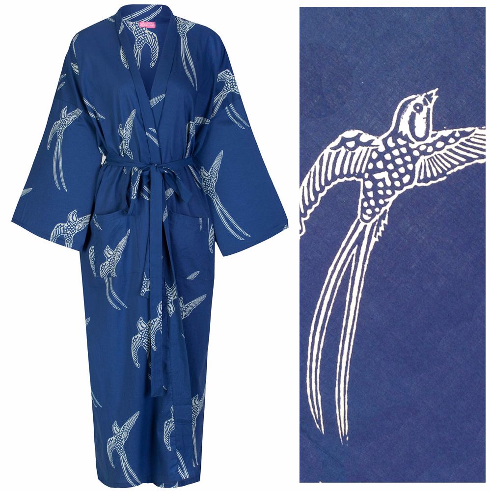 <!-- 001 -->Our Most Popular Gown! Women's Cotton Dressing Gown Kimono - Lo