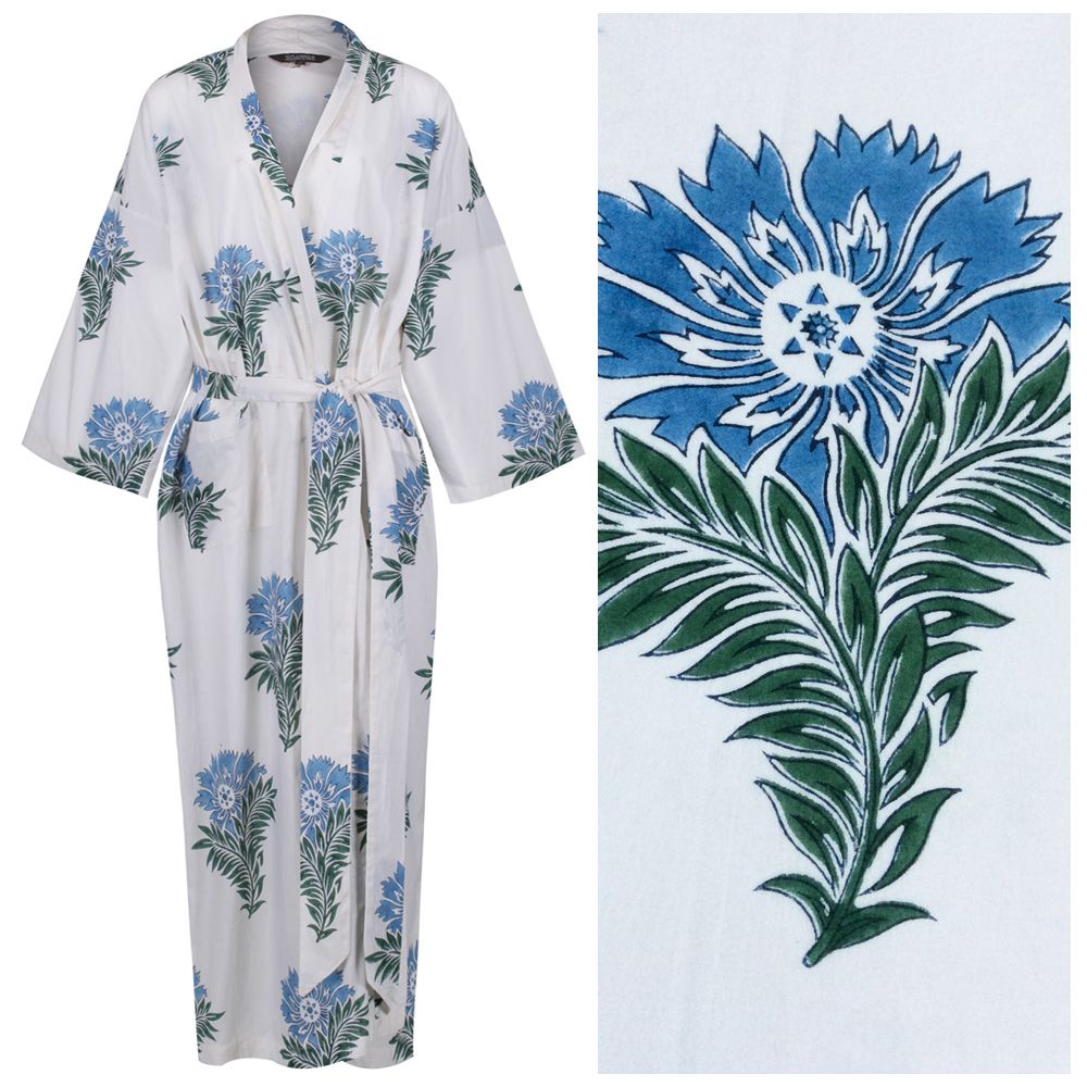 Women's Kimono Dressing Gown - Wild Flower ("outlet" gown with minor imperfections)