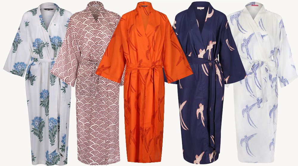 Women's Organic Cotton Dressing Gown Made with Liberty Fabric - Paradi –  Bonsoir of London