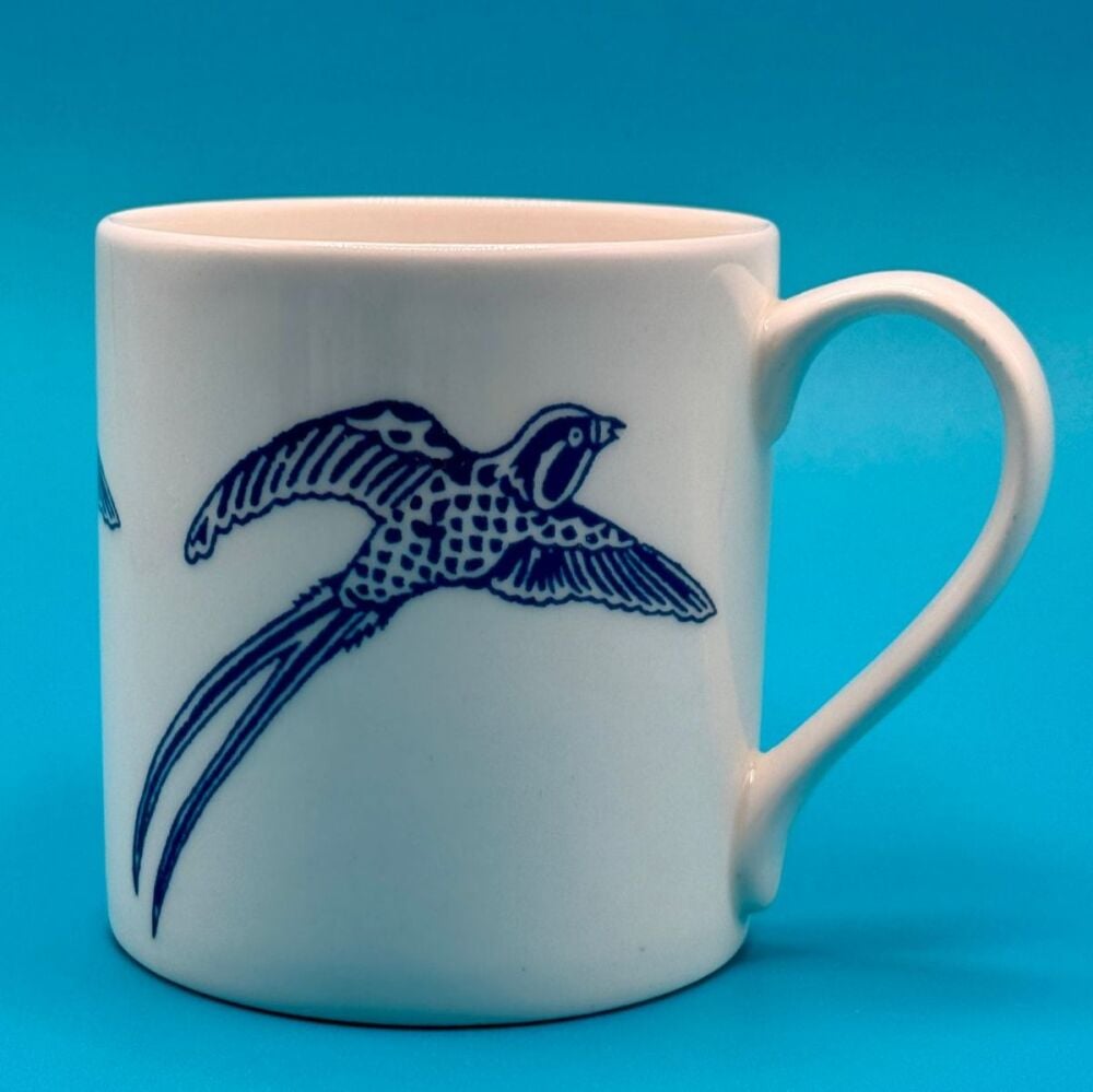 Susannah Bone China Mug Blue Long-Tailed Bird