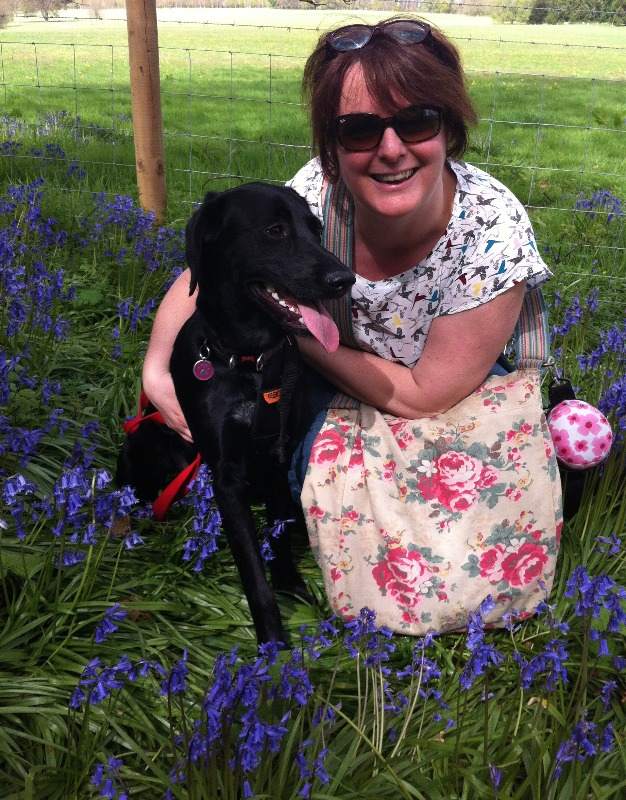 Poppy finding the bluebells!