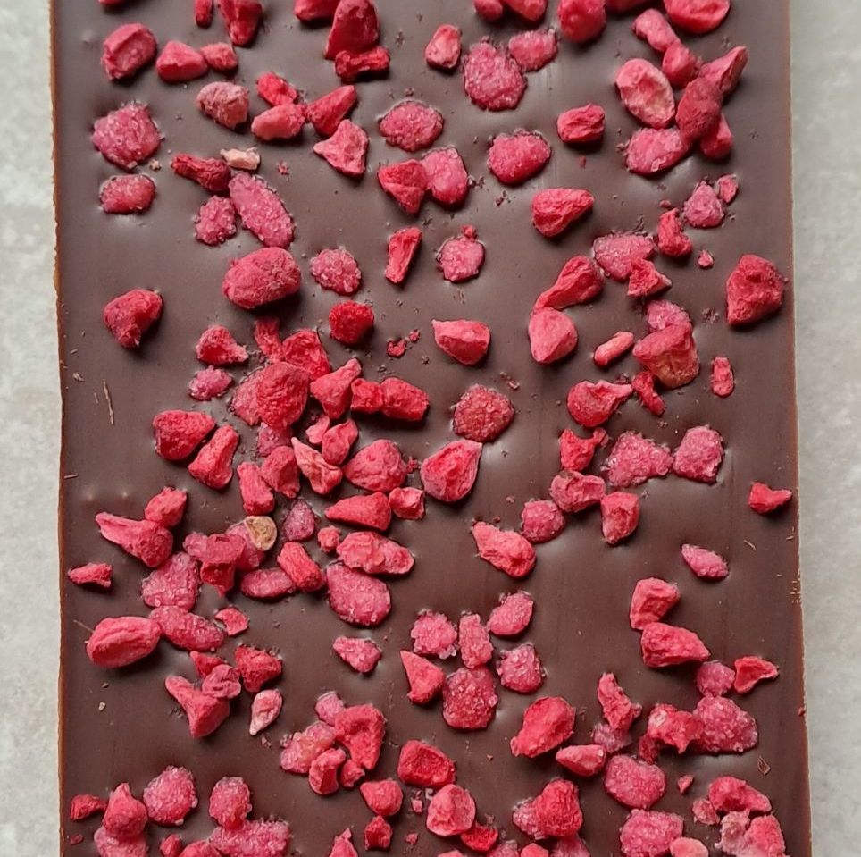 Raspberry and Rose Chocolate Bar