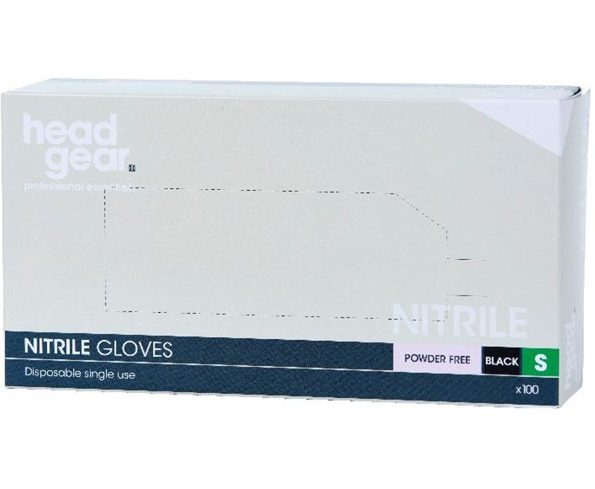 HeadGear Gloves Nitrile Powder Free  Black Small 100 Pack
