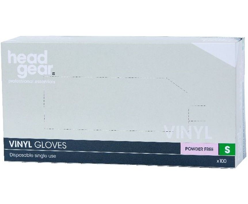 HeadGear Gloves Vinyl Powder Free  Small 100 Pack