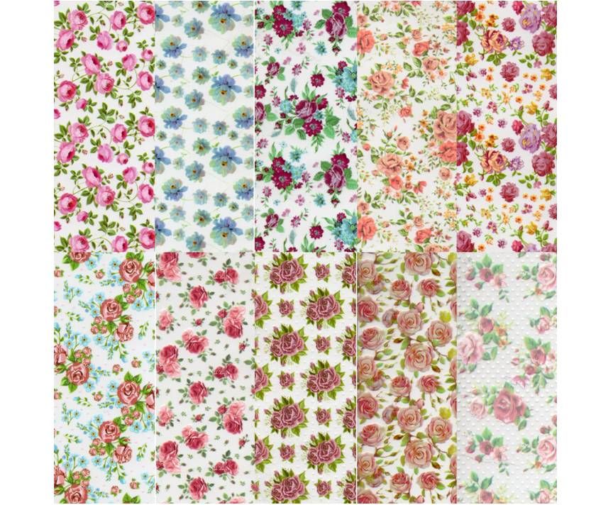 Halo Create Nail Foil Transfers Vintage Floral 10 Pack