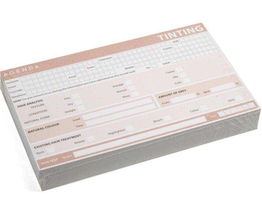 Agenda Record Cards Tinting 100 Pack