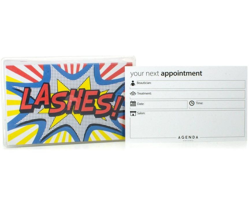 Agenda Appointment Cards Pop Art Lashes 100 Pack