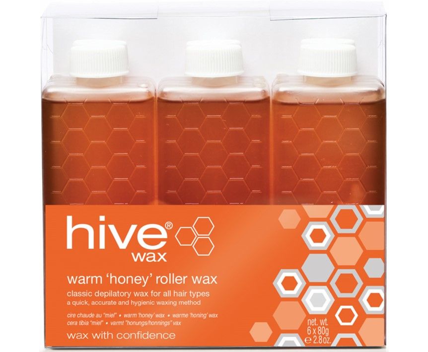Hive Roller Wax Cartridges Warm 'Honey ' Wax 80g 6 Pack