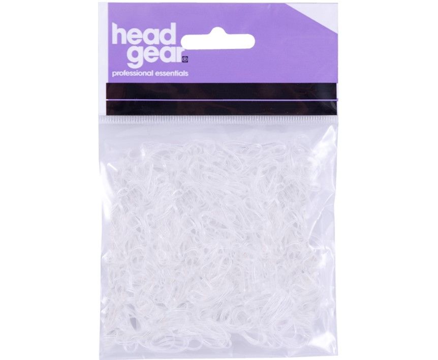 HeadGear Elastic Hair Bands Clear 500 Pack