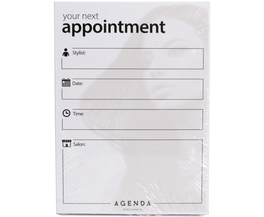 Agenda Appointment Cards Hair 100 Pack