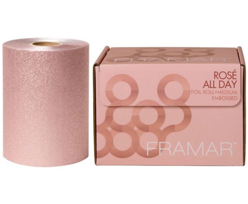 Framar Embossed Foil Roll 13cm x 98m (320ft) Rose All Day