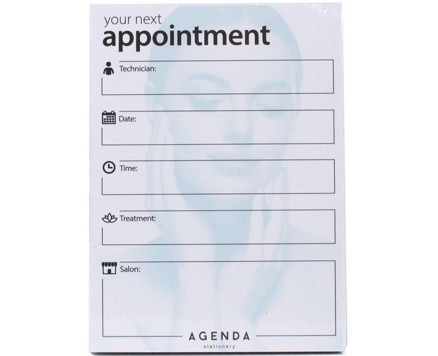 Agenda Appointment Cards Nails 100 Pack