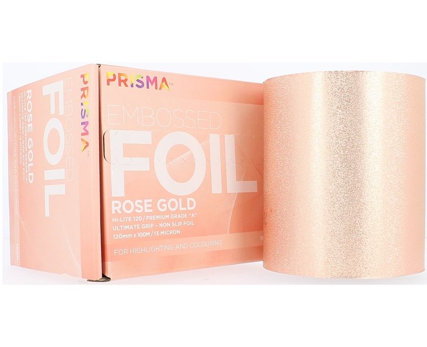 Prisma Foil Embossed Extra Wide 120mm x 100m Rose Gold