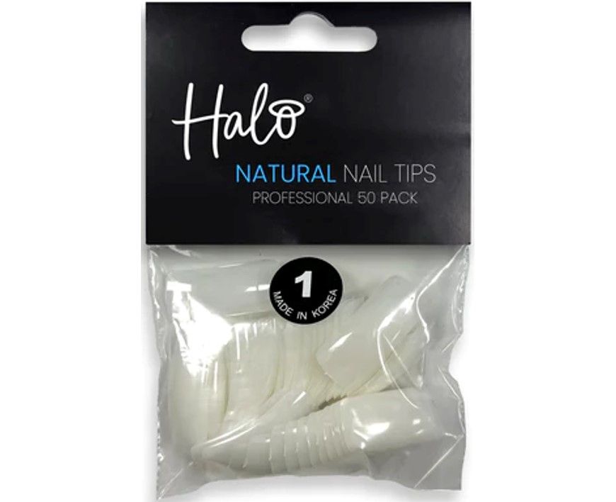 Halo Nail Tips Natural Full Well Size 1 50 Pack
