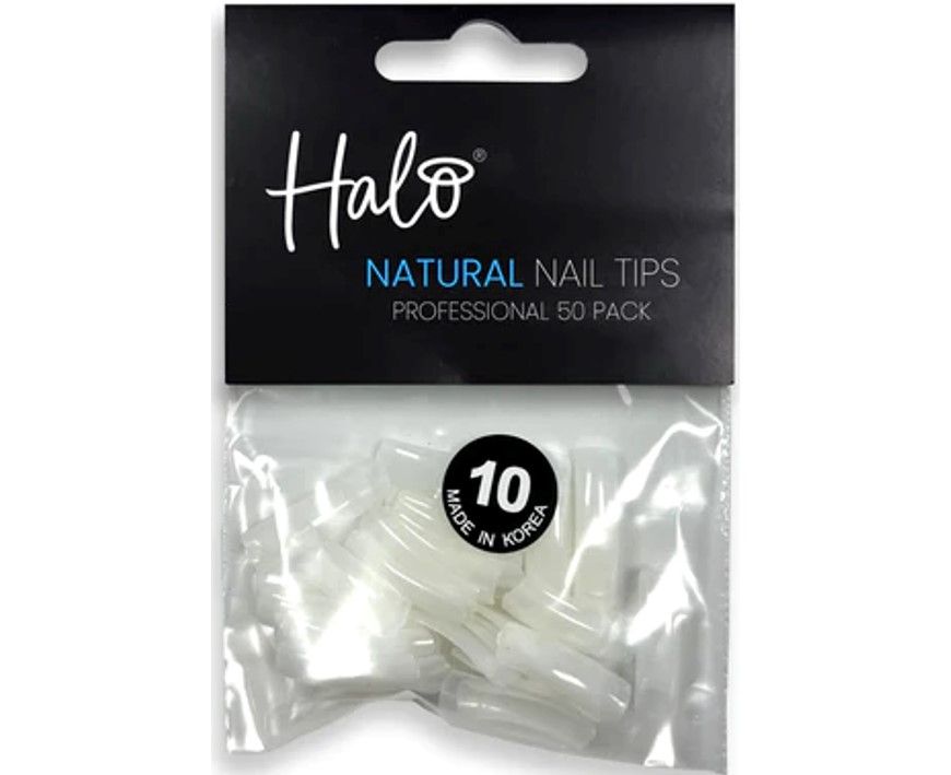 Halo Nail Tips Natural Full Well Size 10 50 Pack