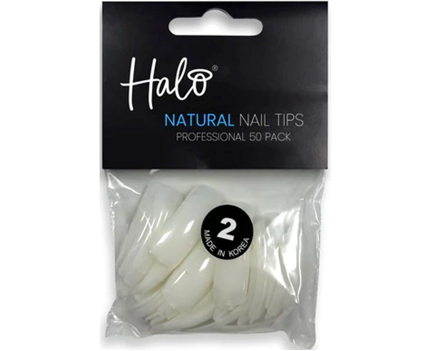 Halo Nail Tips Natural Full Well Size 2 50 Pack