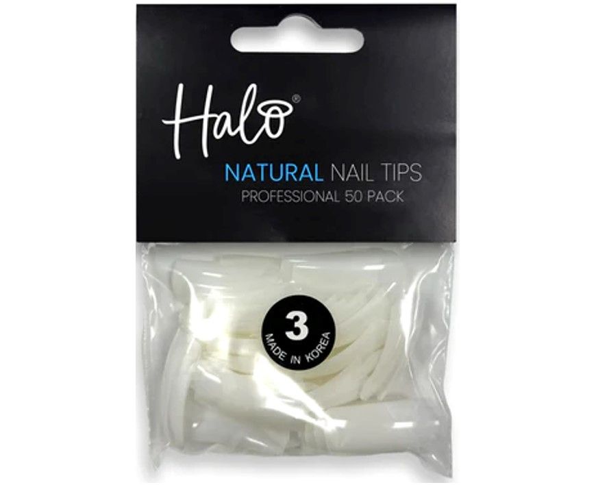 Halo Nail Tips Natural Full Well Size 3 50 Pack