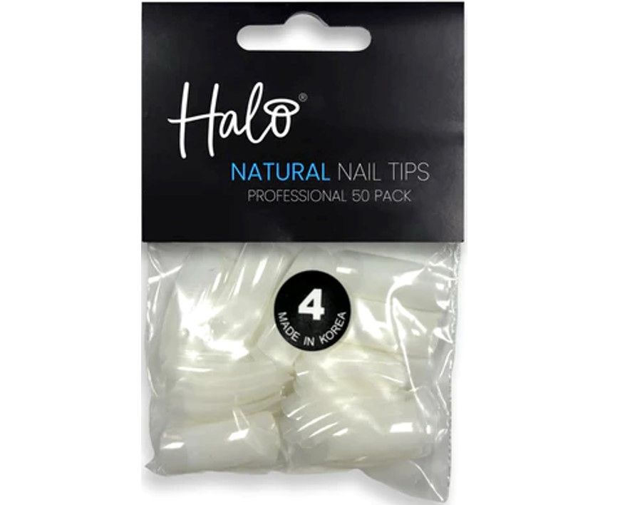 Halo Nail Tips Natural Full Well Size 4 50 Pack