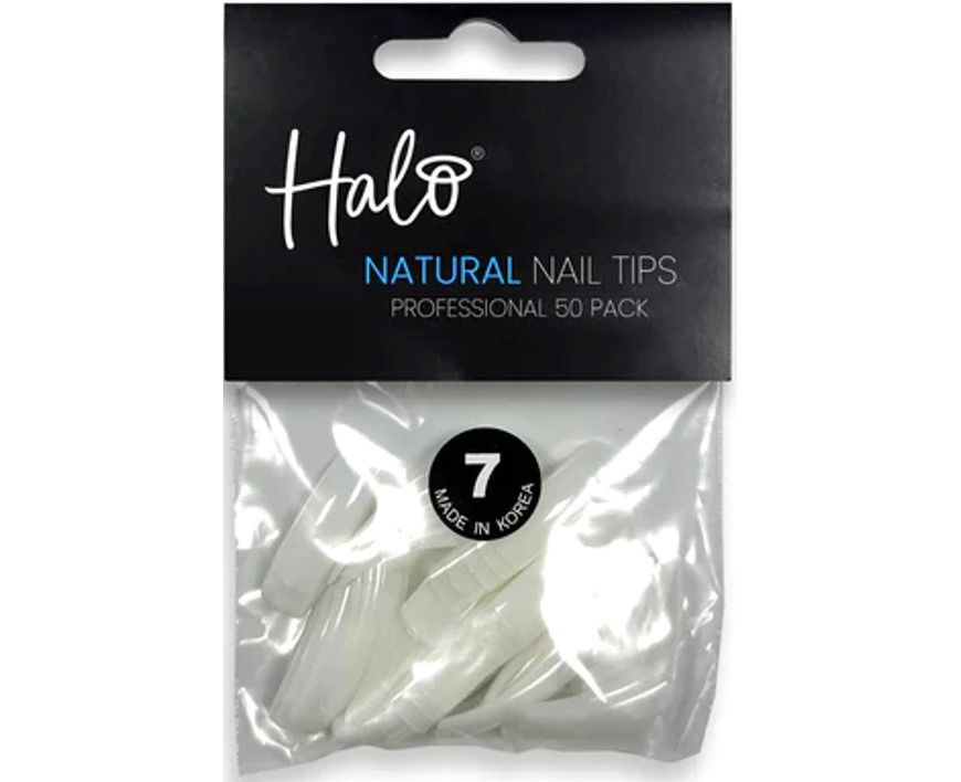 Halo Nail Tips Natural Full Well Size 7 50 Pack