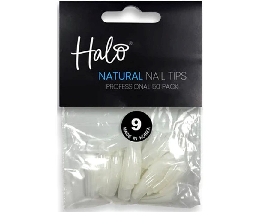 Halo Nail Tips Natural Full Well Size 9 50 Pack