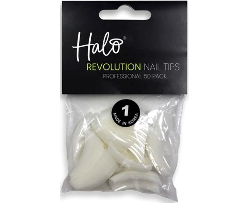 Halo Nail Tips Revolution Half Well Size 1 50 Pack