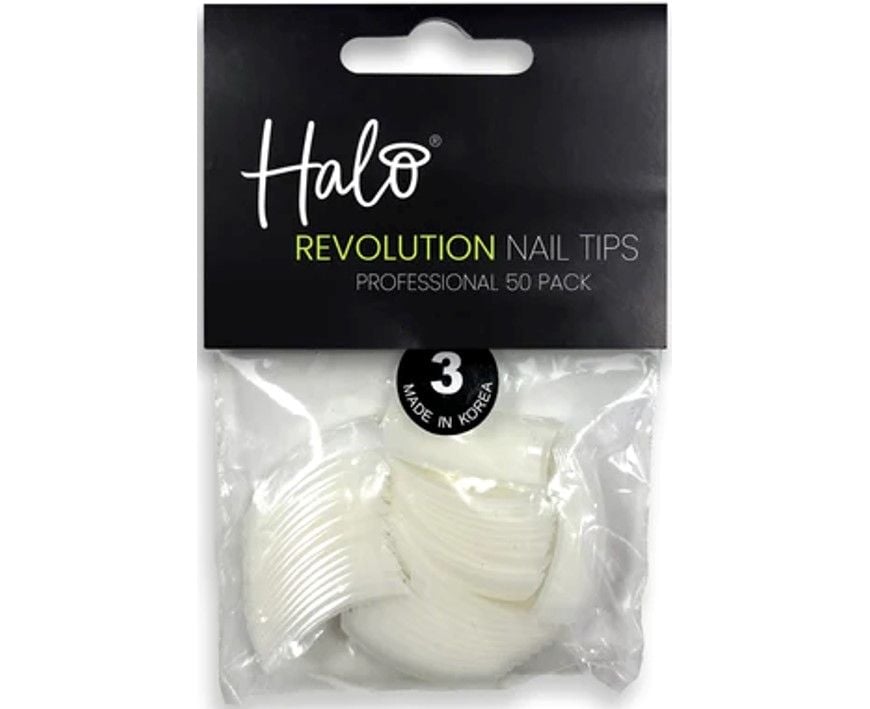 Halo Nail Tips Revolution Half Well Size 3 50 Pack