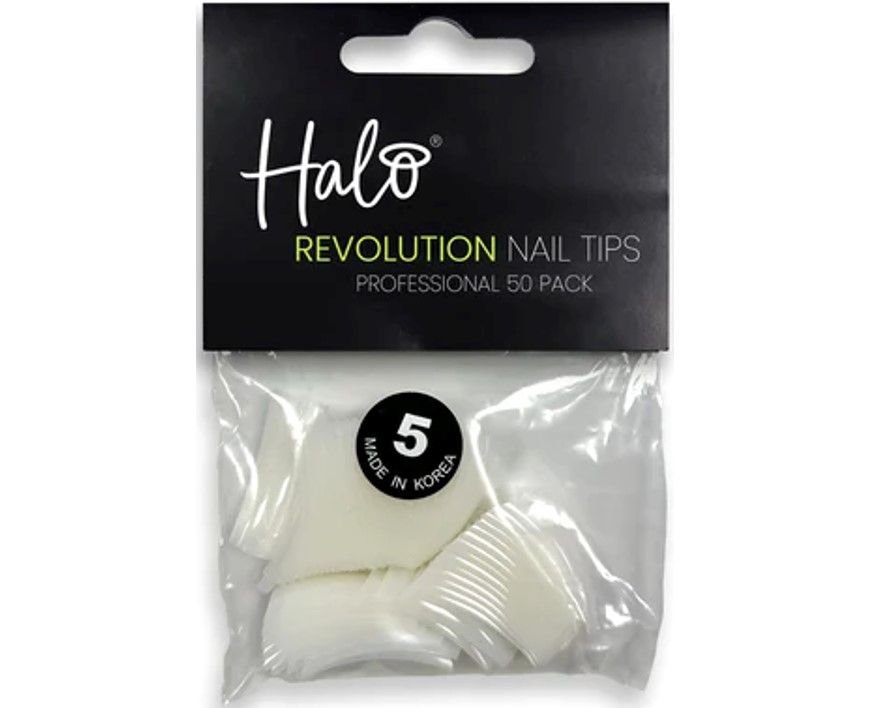 Halo Nail Tips Revolution Half Well Size 5 50 Pack