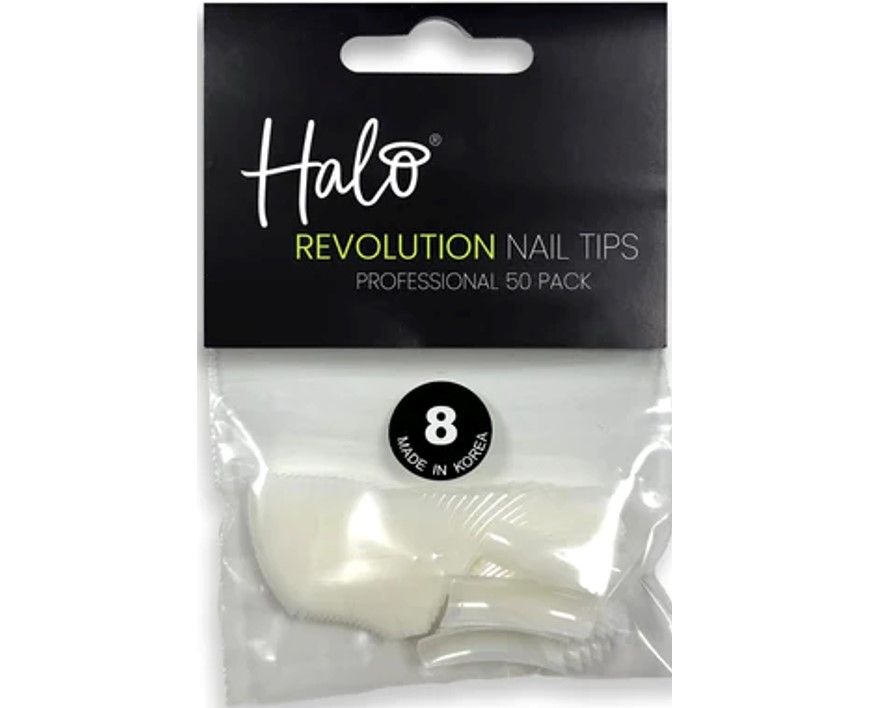 Halo Nail Tips Revolution Half Well Size 8 50 Pack