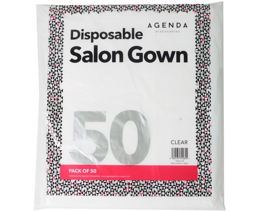 Agenda Disposable Gowns Clear 50 Pack