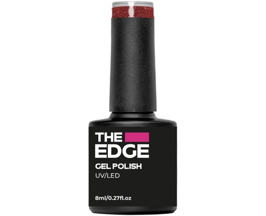 Edge Nails Gel Polish The Rustic Red Glitter 8ml