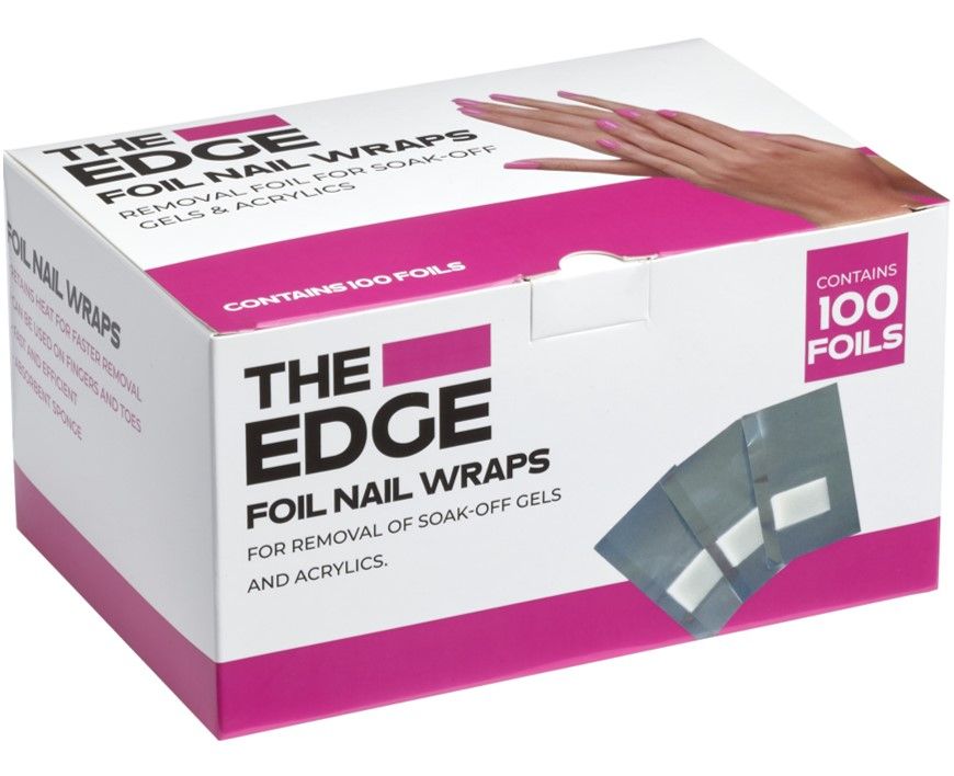 Edge Nails Foil Nail Remover Wraps With Pads 100 Pack