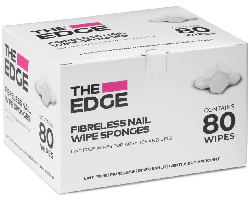 Edge Nails Fibreless Lint Free Nail Wipe Sponges 80 Pack