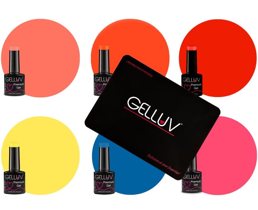 Gelluv Jetsetter Collection 6 Pack & FREE Silicone Desk Mat