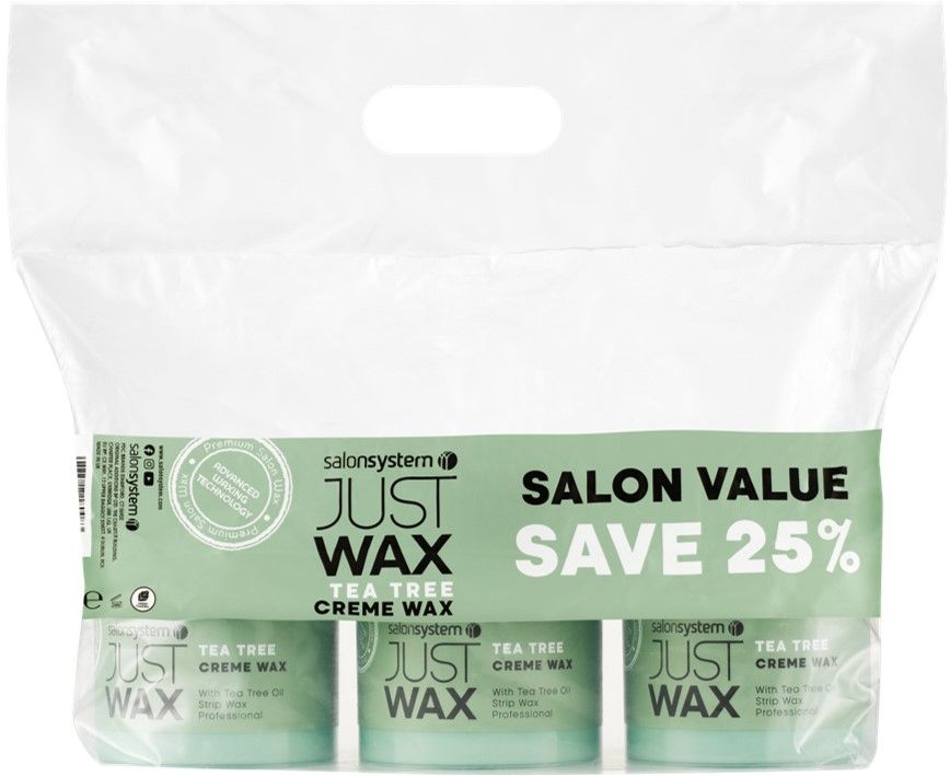 Just Wax Tea Tree Creme Wax 450g Value 3 Pack