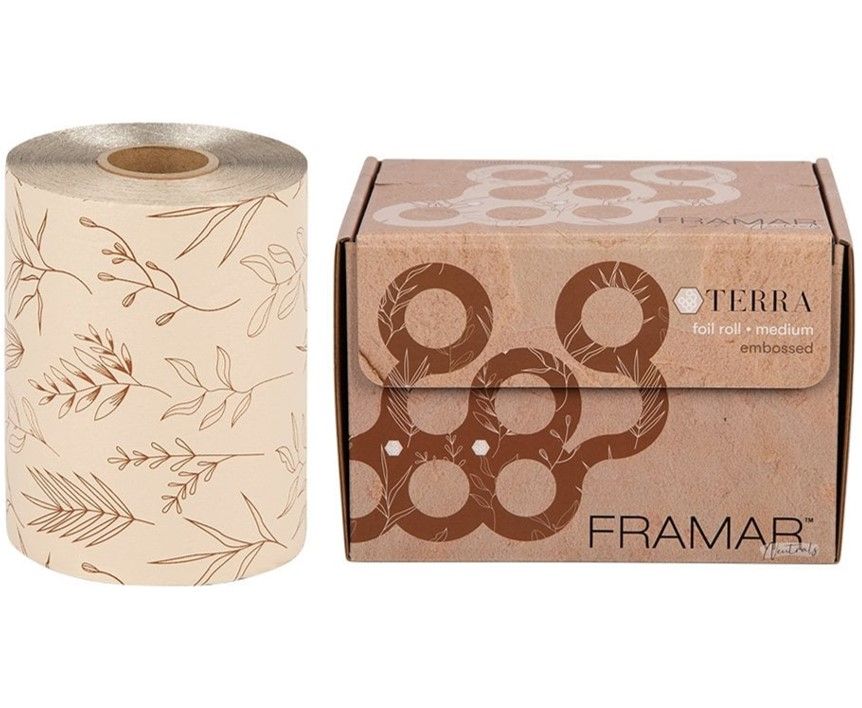 Framar Embossed Foil Roll 13cm x 98m (320ft) Terra