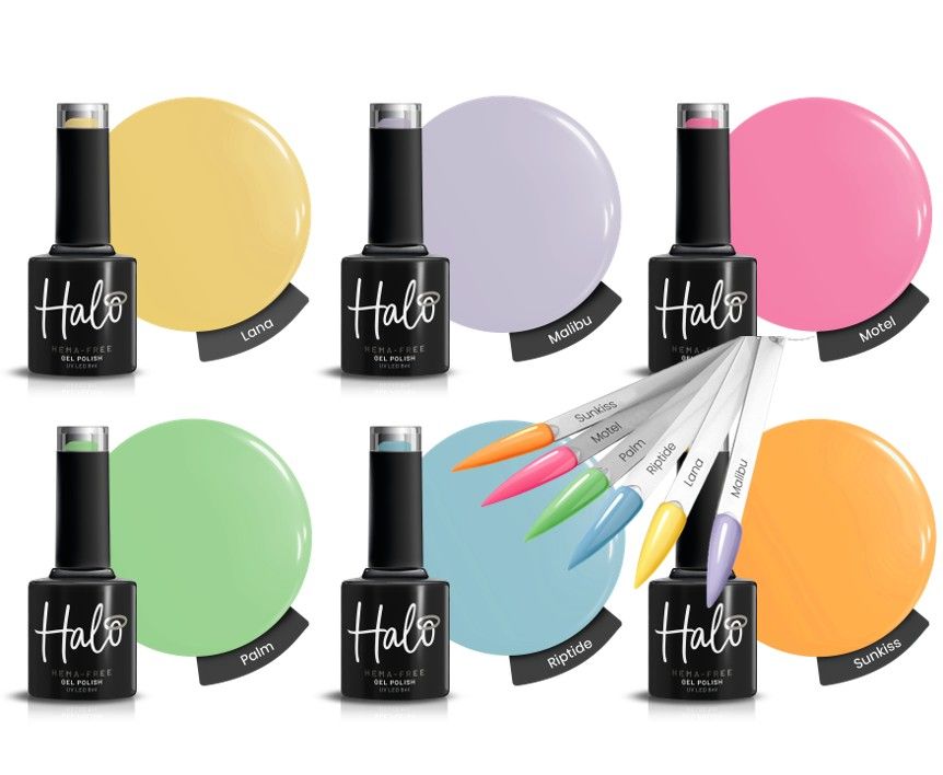 *Halo Gel Polish West Coast Collection 6 Pack & Colour Pops