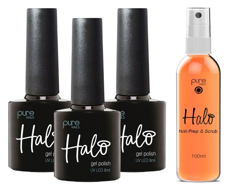 *3 Halo Gel Polish 8ml & FREE Prep & Scrub 100ml Deal