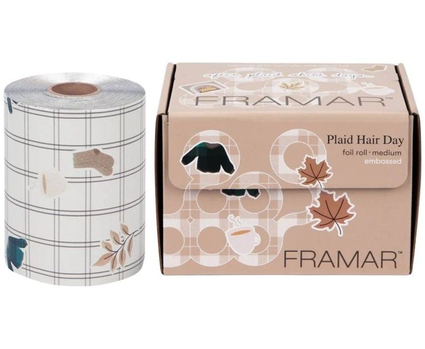 Framar Embossed Foil Roll 13cm x 98m (320ft) Plaid Hair Day