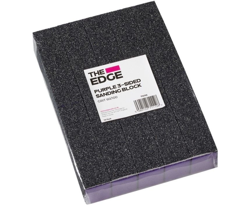 The Edge Sanding Buffer Block 60/100 Purple 10 Pack
